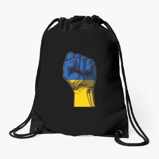 Ukraine Fist Flag Ukraine Flag Drawstring Bags