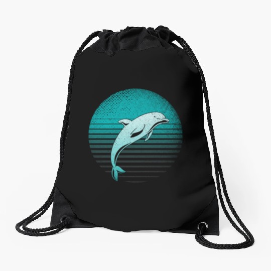 Sea Dolphin Ocean Animal Dolphin Drawstring Bags