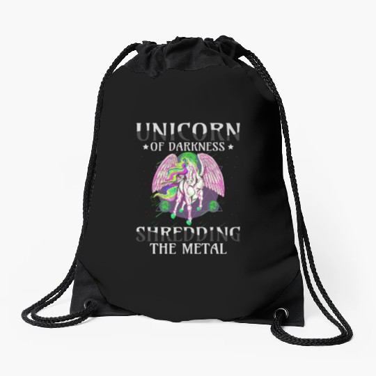 Goth Rock Satan Unicorn Festivals Death Metal Drawstring Bags