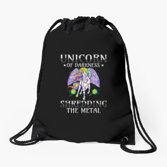 Goth Rock Satan Unicorn Festivals Death Metal Drawstring Bags