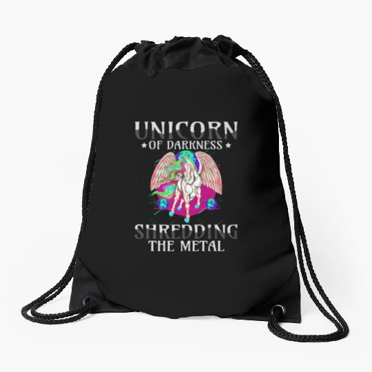 Goth Rock Satan Unicorn Festivals Death Metal Drawstring Bags