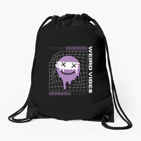 Weird Vibes Only Drawstring Bags