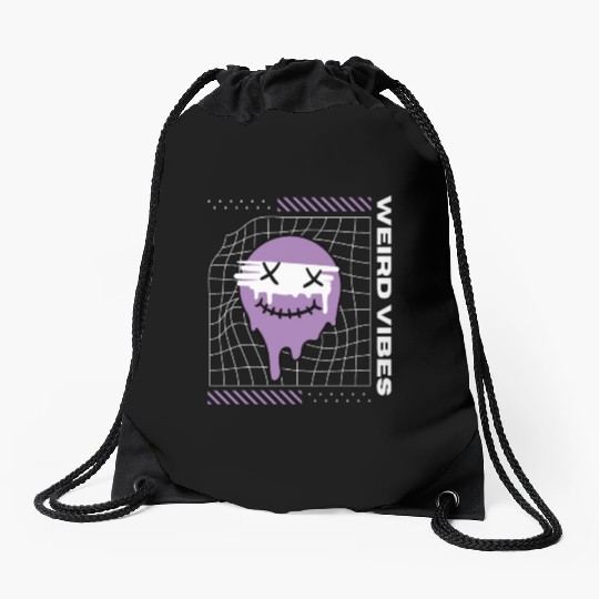 Weird Vibes Only Drawstring Bags