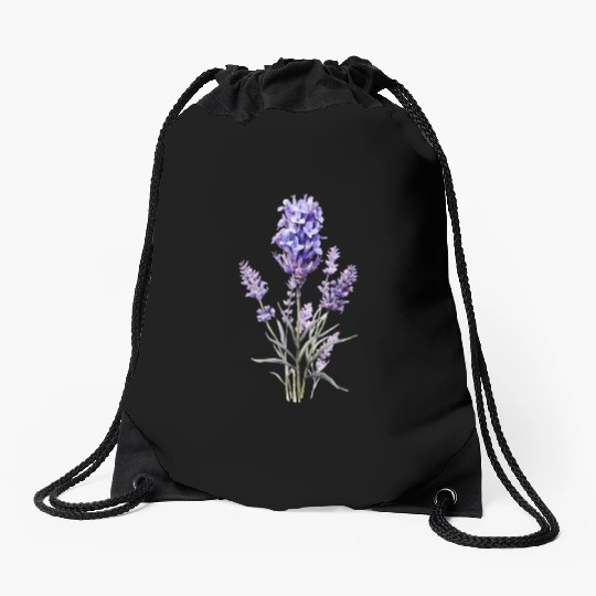 Lavender Flower Drawstring Bags