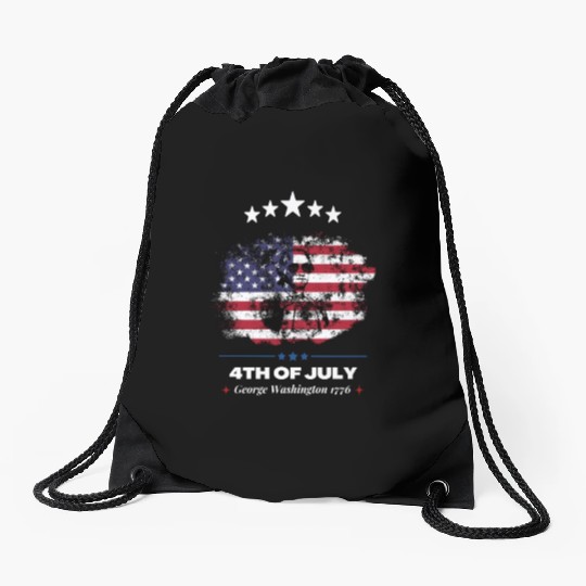 4th Of July Suck It England George Washington 1776 Drawstring Bags