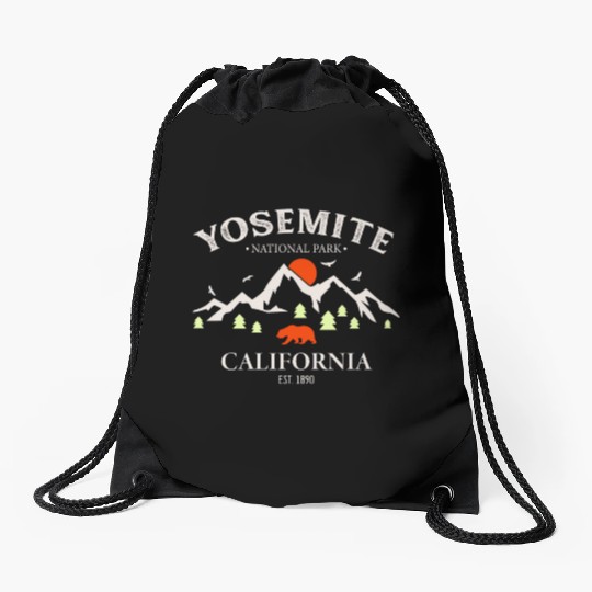Yosemite National Park California Vintage Drawstring Bags
