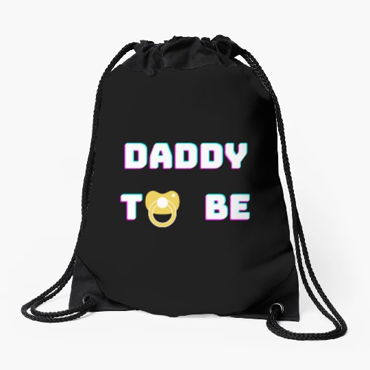 Daddy To Be green Drawstring Bags