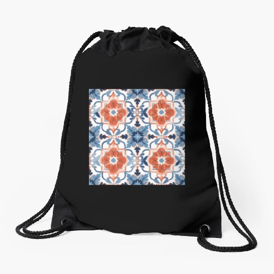 Floral Fantasia Detailed Summer Tile Collection 04 Drawstring Bags
