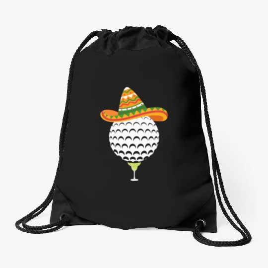 Margarita Golf Ball Mexican Sombrero Drawstring Bags