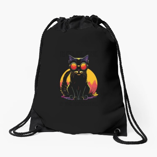 FELINE Fine | Cat Lover Summer Animal Beach Party Drawstring Bags