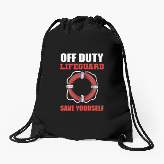 Off Duty Lifeguard Beach Attendant Gift Drawstring Bags