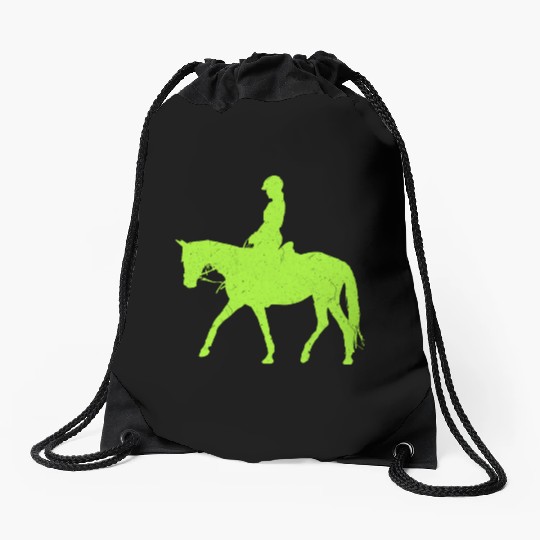 Equestrian Green Lizard Drawstring Bags