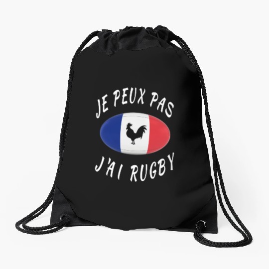 Je Peux Pas J ai Rugby France Rugby Cadeau Drawstring Bags
