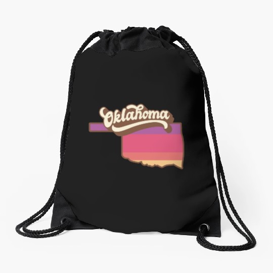 Oklahoma Retro USA Drawstring Bags