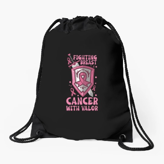 Breast cancer Awareness Support Survivors Pink Drawstring Bags