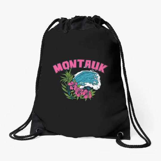 Montauk New York Summer Nyc Tropical Montaukett Drawstring Bags