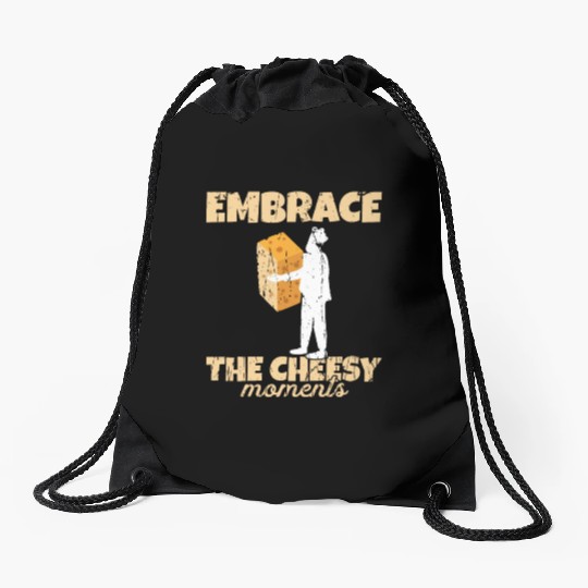 Embrace the cheesy moments - Cheese Drawstring Bags