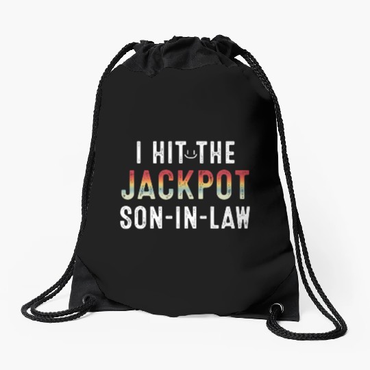 I Hit Son In Law Jackpot Drawstring Bags