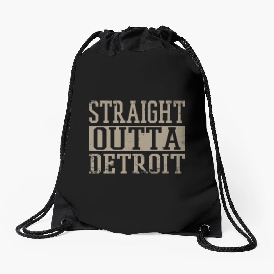 Straight Outta Detroit Drawstring Bags
