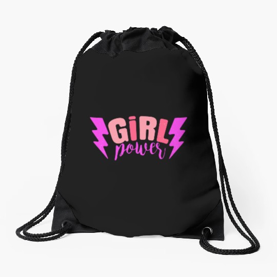 Preppy Room Decor Girl Power Quote With Lightning Drawstring Bags