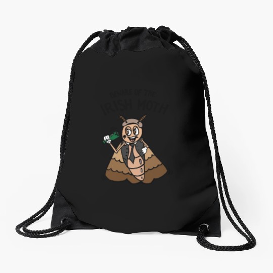 Beware Of The Irish Moth Mob Drawstring Bags