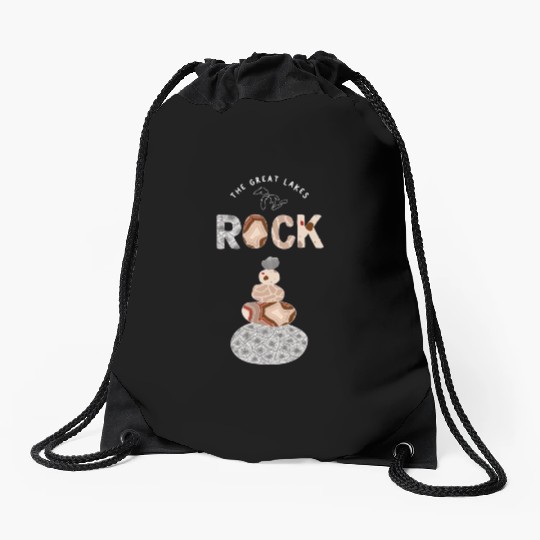 Great Lakes Rock Colored Rock Stack Petoskey Stone Drawstring Bags