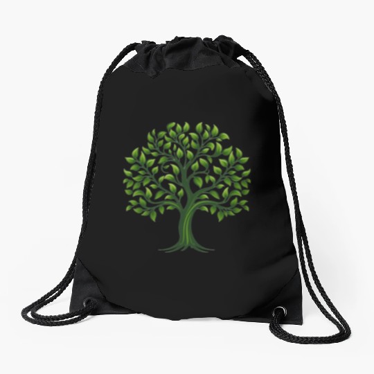 Tree, Family Reunion, tree logo Drawstring Bags