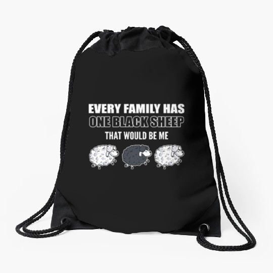 Family Black Sheep Shepherd Drawstring Bags