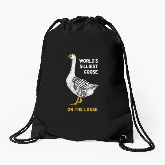 World s Silliest Goose Drawstring Bags