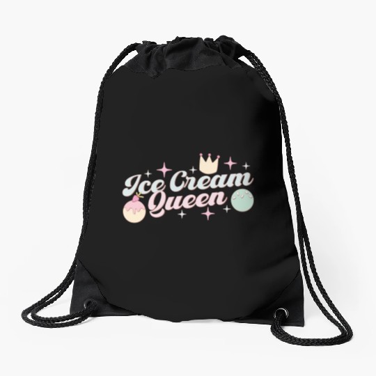 Ice Cream Queen, Happy Summer Holiday Drawstring Bags