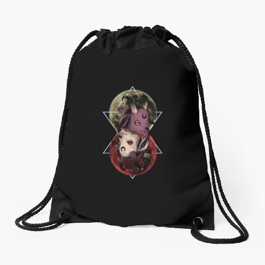 As Above So Below Goat Drawstring Bags