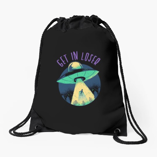 Go In Loser - Funny Alien Abduction Drawstring Bags