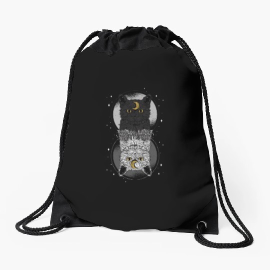 As Above so Below Cat Drawstring Bags
