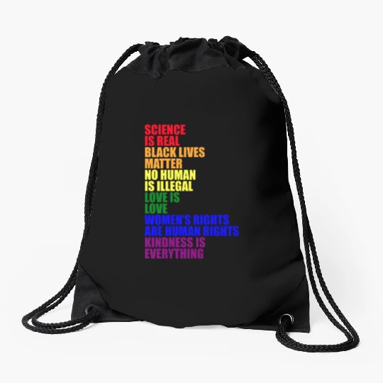 Science Is Real Drawstring Bags