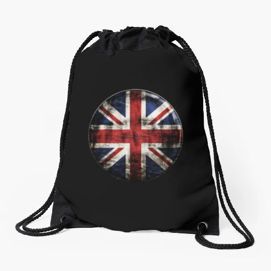 Union Jack Vintage Distressed Drawstring Bags