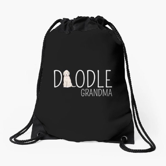 Dog Doodle Grandma Drawstring Bags
