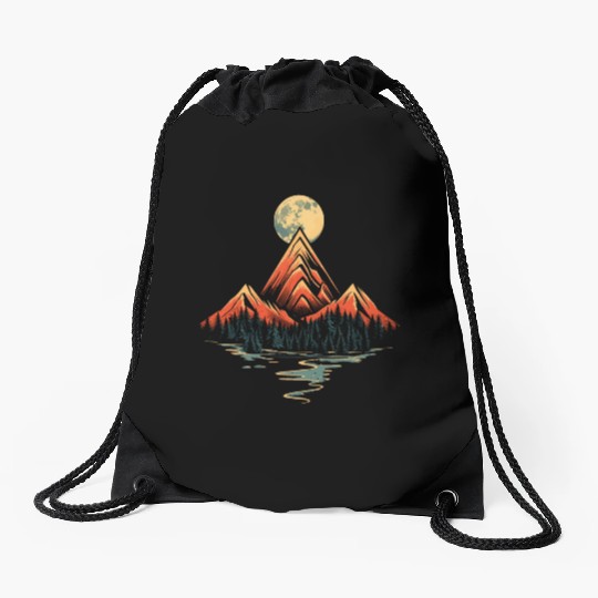 Majestic Full Moon Drawstring Bags