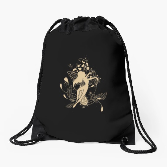 Fairy Drawstring Bags, Fairycore Dancing Fairy Mushroom