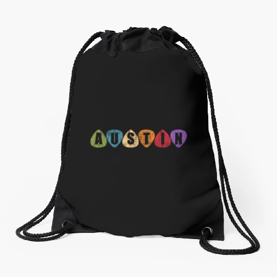 Austin Texas Music Guitar Pic Tx Drawstring Bags