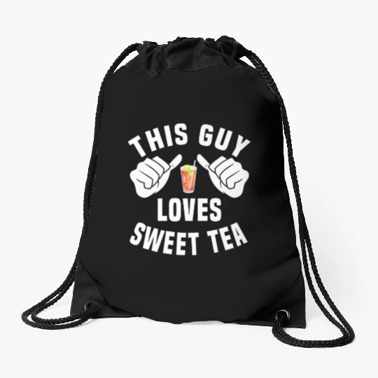 This Guy Loves Sweet Tea Drawstring Bags