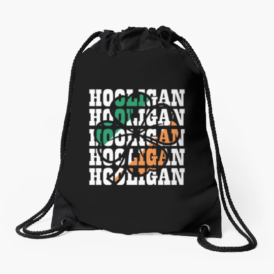 Hooligan Irish Flag Clover Leaf Drawstring Bags