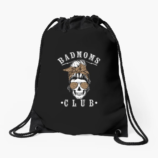 Messy Hair Bun Bandana ull Leopard Print Bad Moms Drawstring Bags