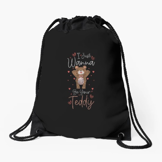 Teddy Bear Child Sweet Cuddling Drawstring Bags