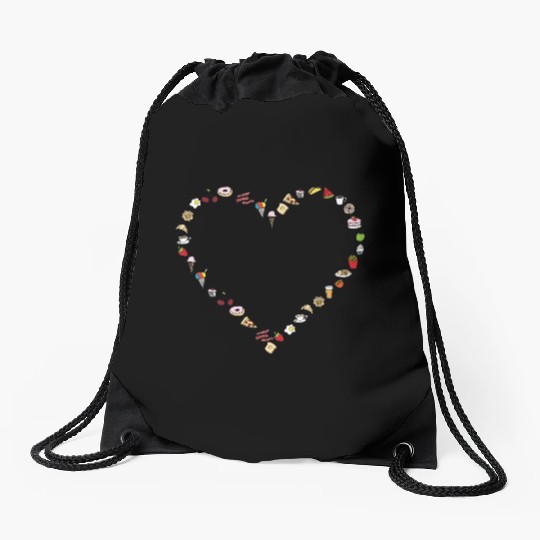 I Love Food Drawstring Bags