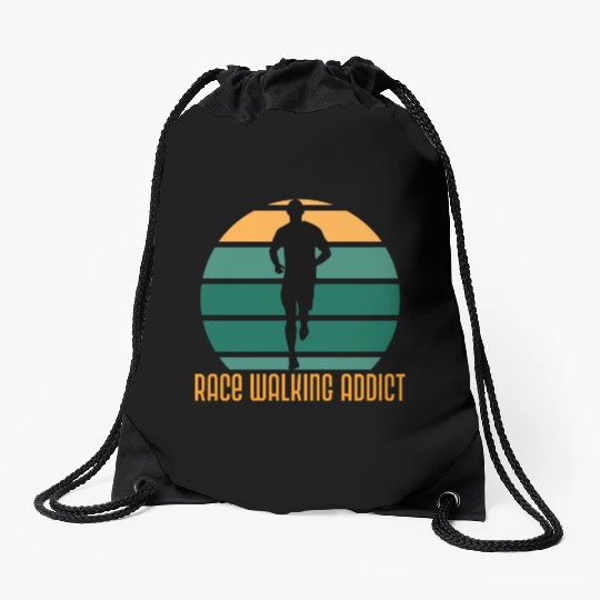 Race walking addict, Race walking Drawstring Bags