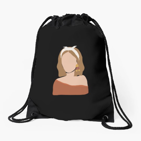 Boho Woman Light Brown Hair Drawstring Bags