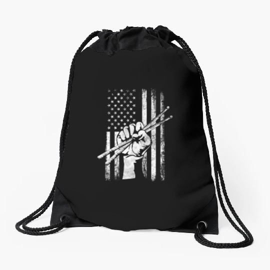 Patriotic Drummer Us Flag Drumsticks Percussion Dr Drawstring Bags