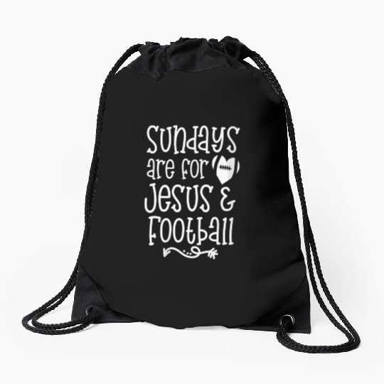 Sundays Are For Jesus And Football Game Day Drawstring Bags