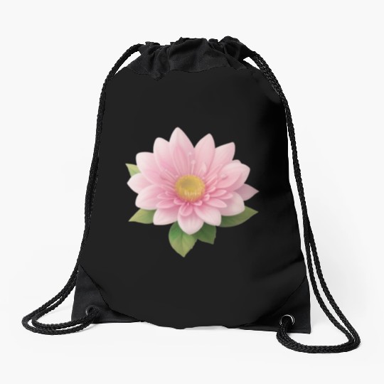 Lovely Pink Little Flower - Water Lily Drawstring Bags
