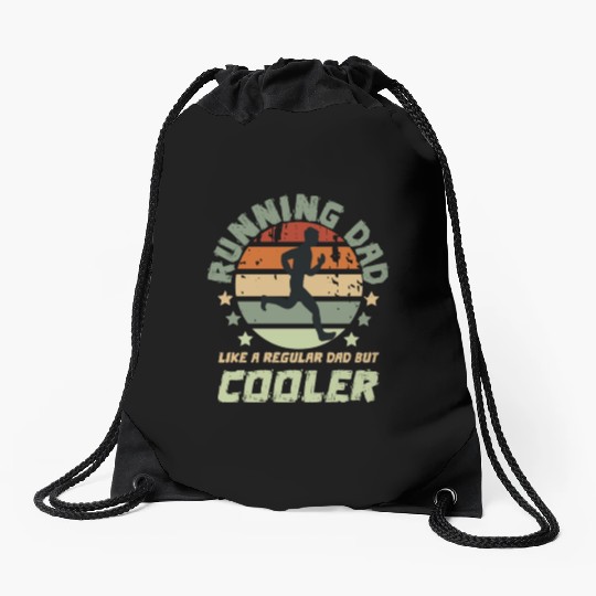Funny Running Dad Like A Regular Dad Drawstring Bags